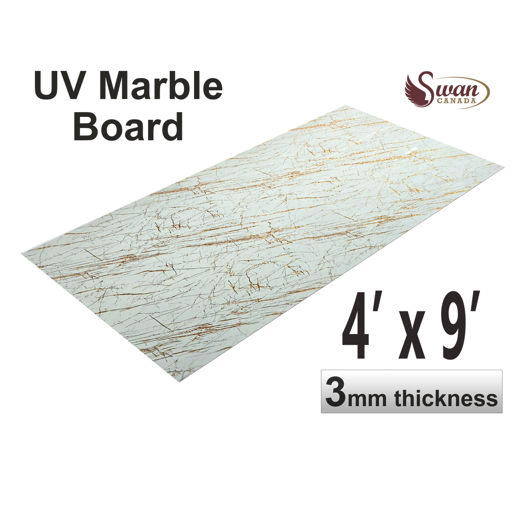 UV Marble Sheets, GOLD Streak, 1 Sheet, 4 X 9 Feet