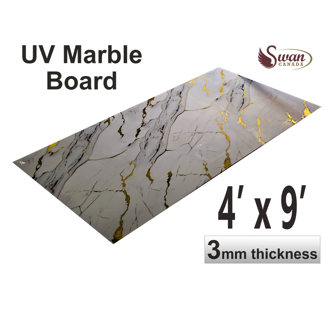 Feuilles de marbre UV, MAJESTIC GOLD, 1 feuille, 4 x 9 pieds 