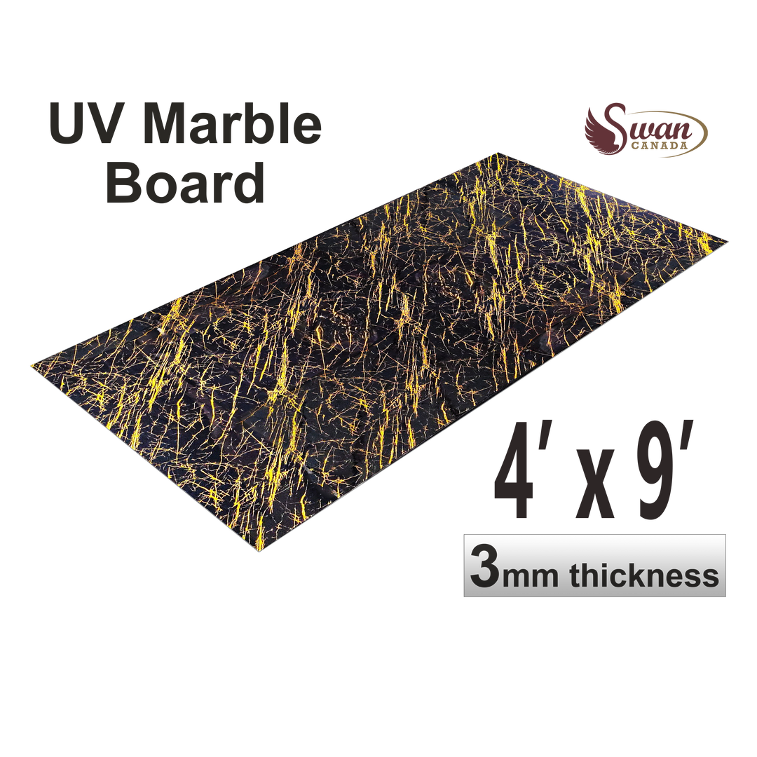 UV Marble Sheets, Golden Thunder, 1 Sheet, 4 X 9 Feet