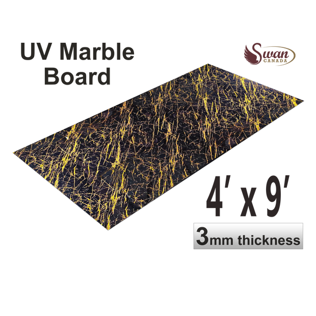 UV Marble Sheets, Golden Thunder, 1 Sheet, 4 X 9 Feet