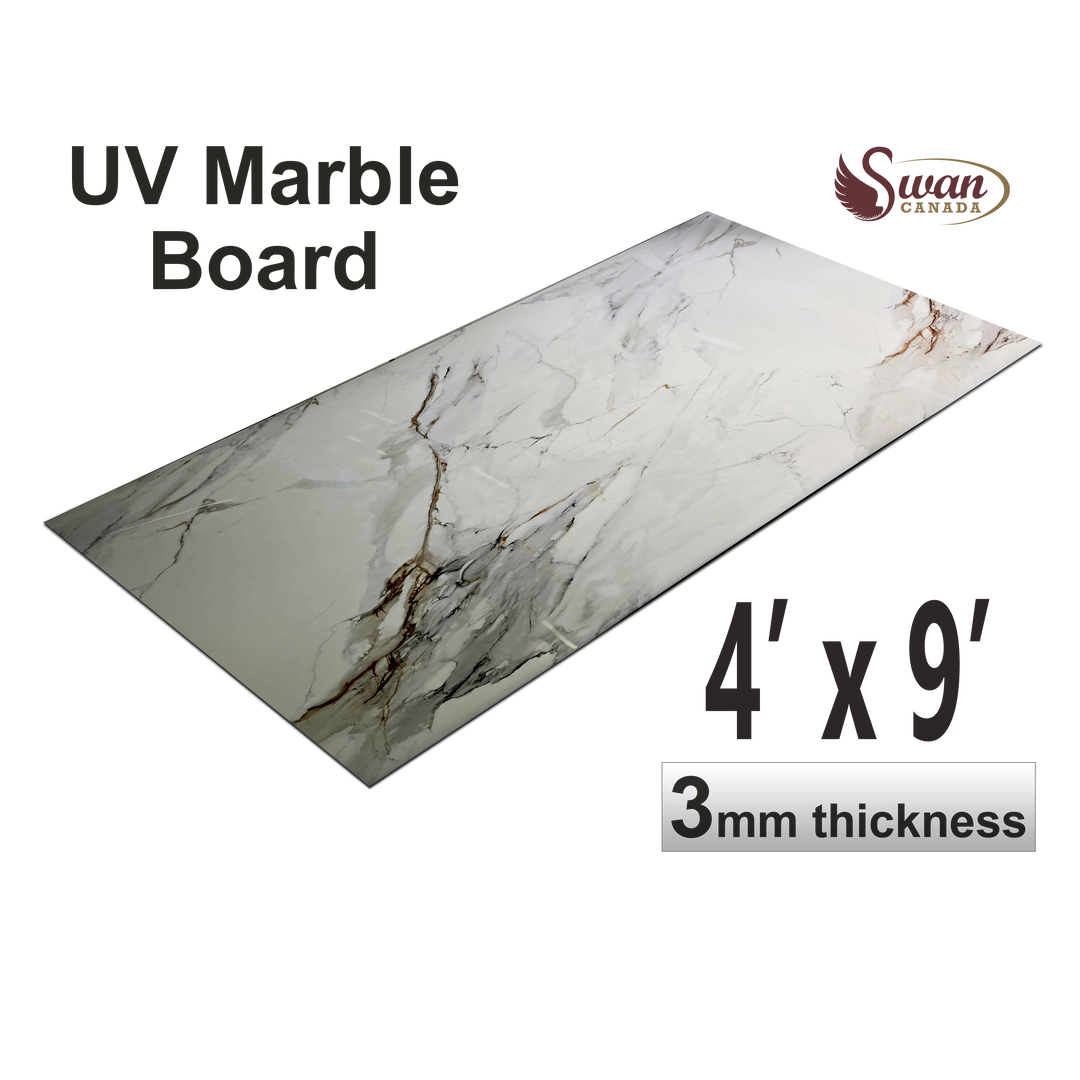 UV Marble Sheets, Ivory Marble, 1 Sheet, 4 X 9 Feet