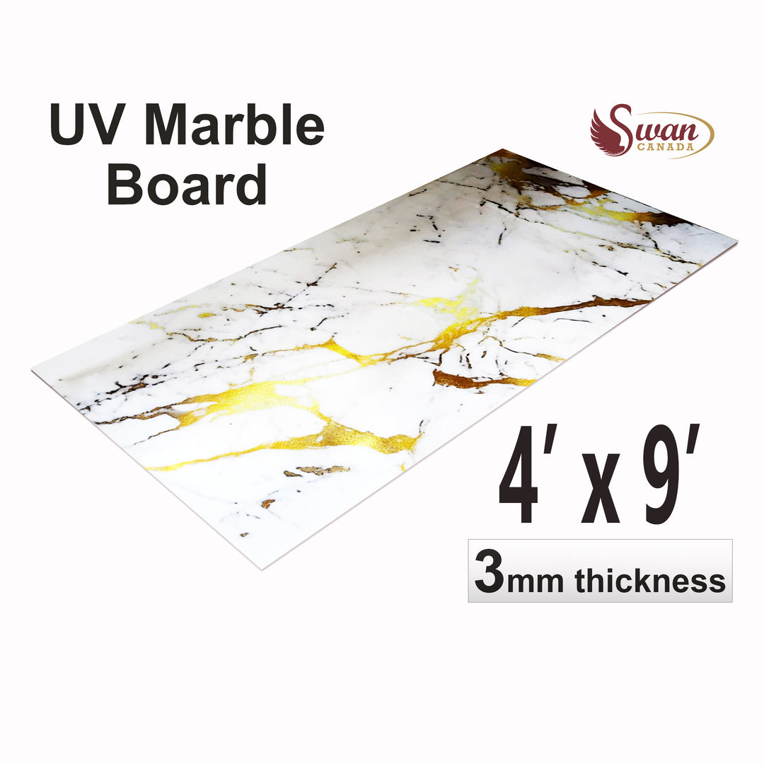 Livre de marbre UV assorti, Neuro Golden, 1 feuille, 4 x 9 pieds 