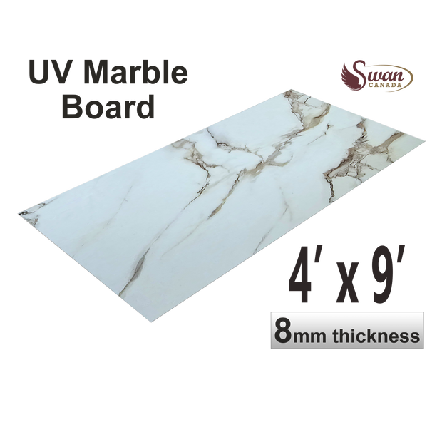 UV Marble Sheets, Goldish White, 1 Sheet, 4 X 9 Feet