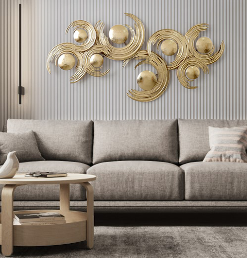 Decorative Wall Art, Golden Swirls Wall Art, 52.5-In X 26.75-In, 1 PC