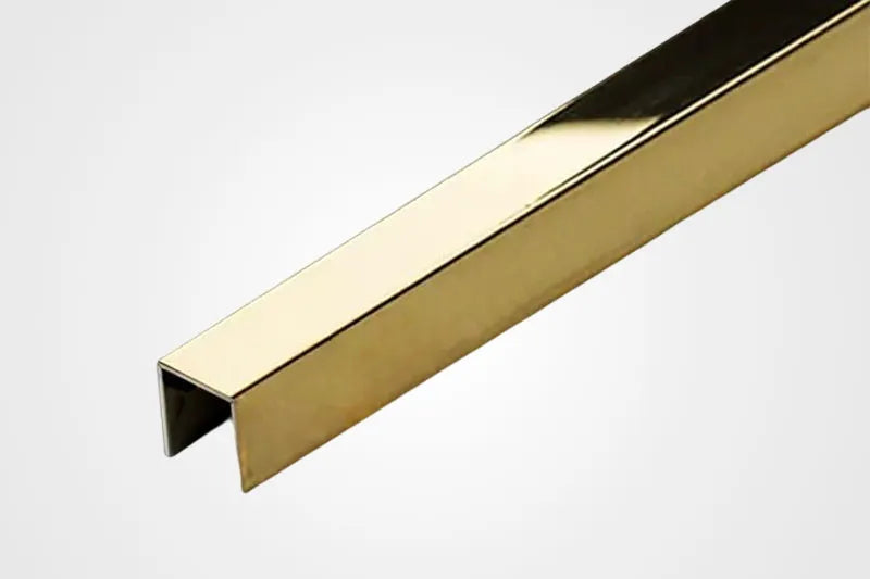 WPC U shape stainless steel trim, 9 Feet long