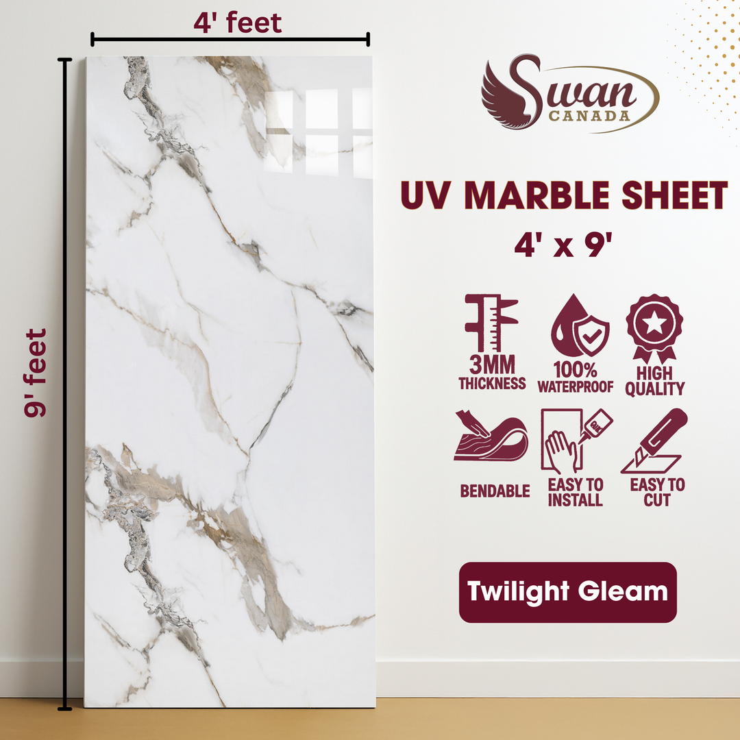 UV Marble Sheets, Twilight Gleam, 1 Sheet, 4 X 9 Feet