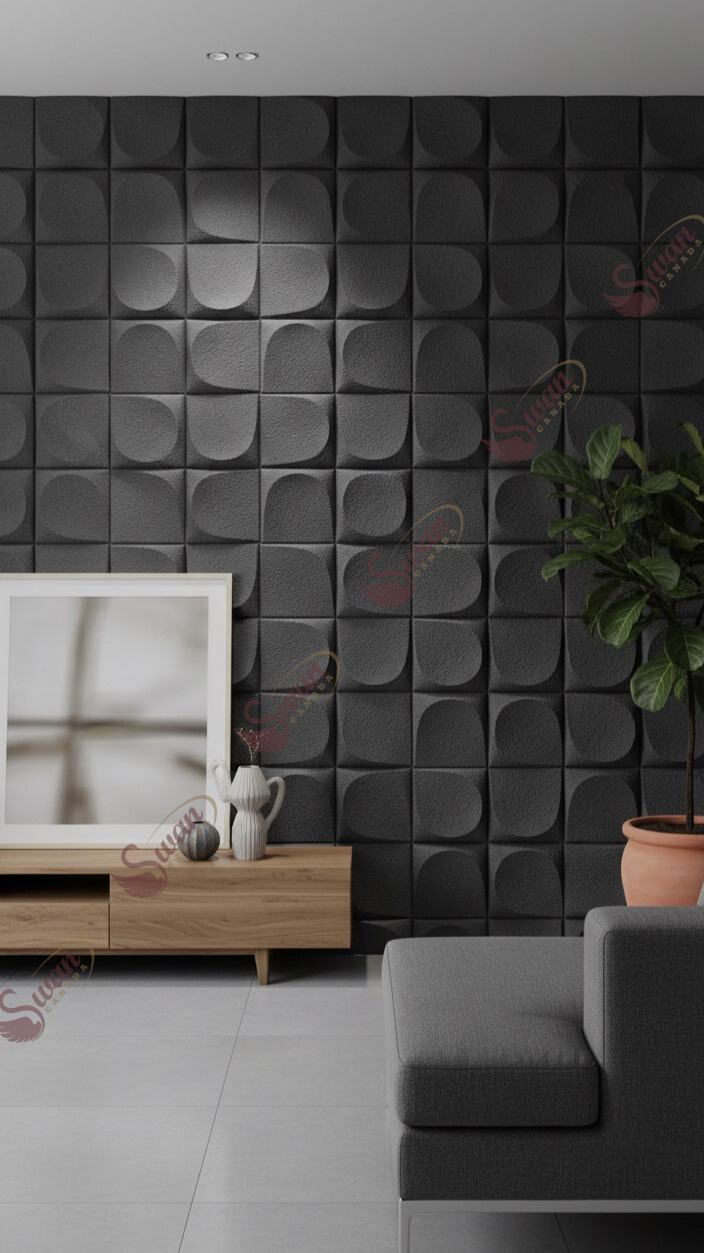 Panneau en relief, veines d'or Blackshi, 1 feuille, 4 x 9 pieds 