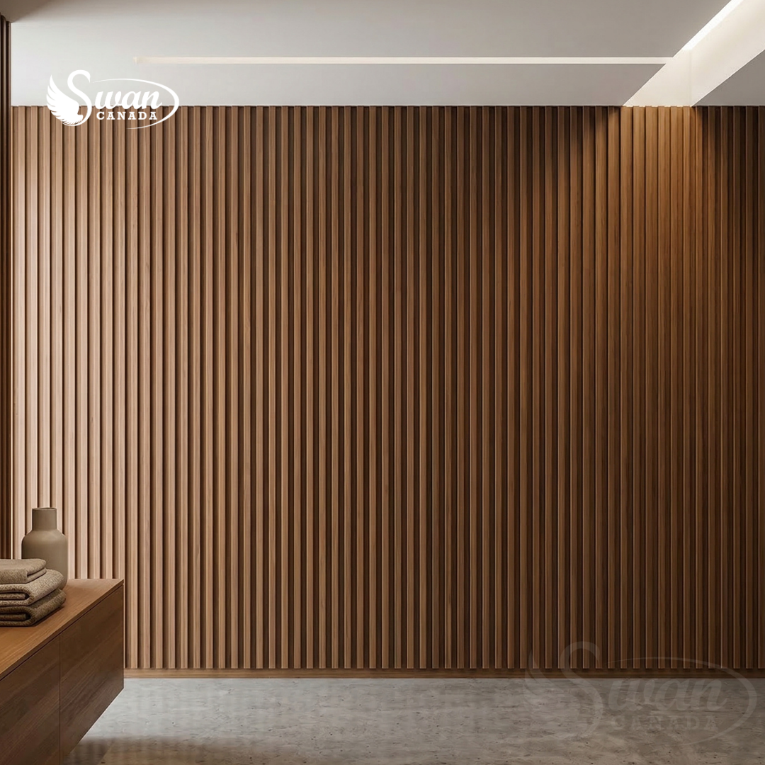 WPC Fluted Panels, Hazelnut Wood, 10 Panels x 9 feet long.