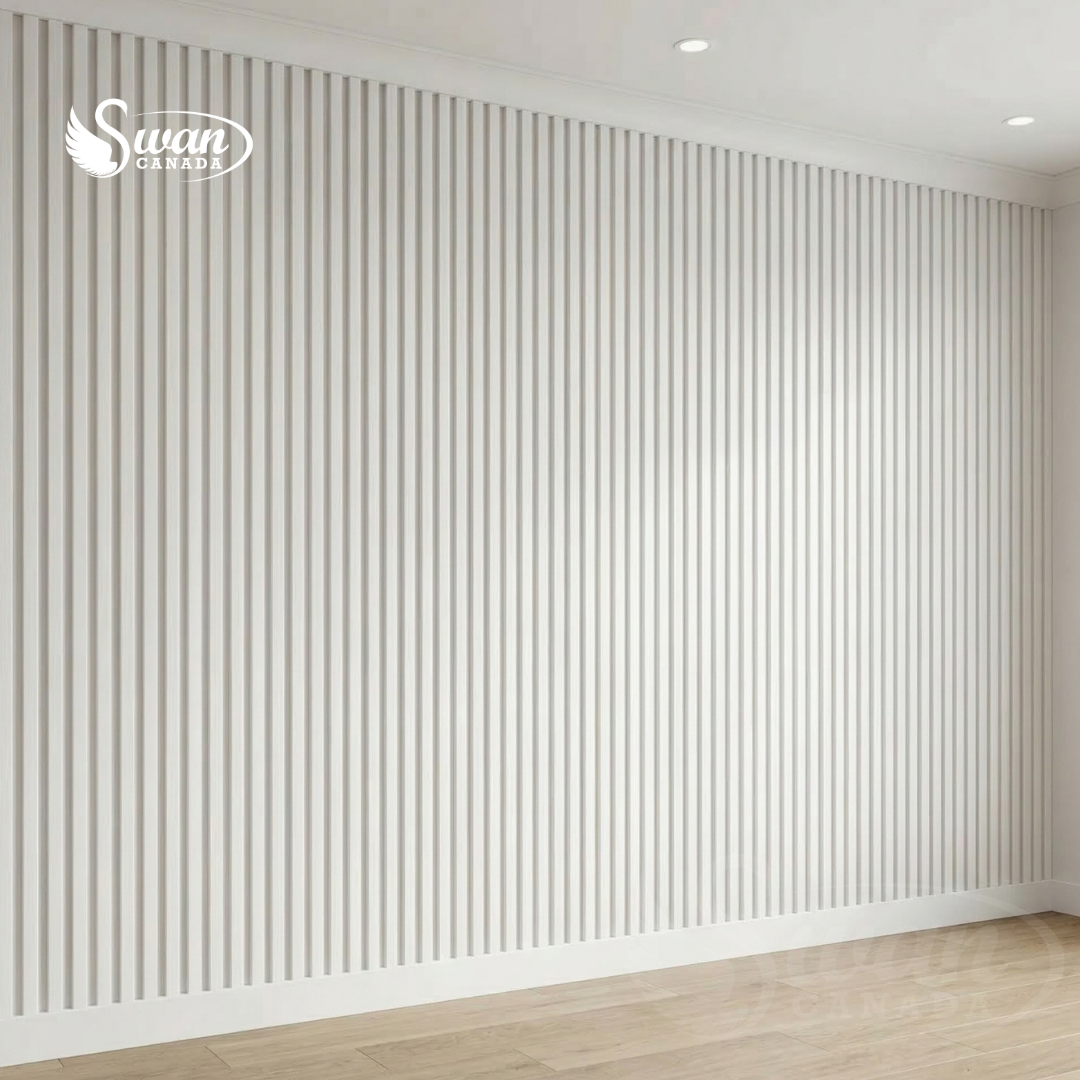 WPC Fluted Panels, White Color, 10 Panels x 9 feet long.