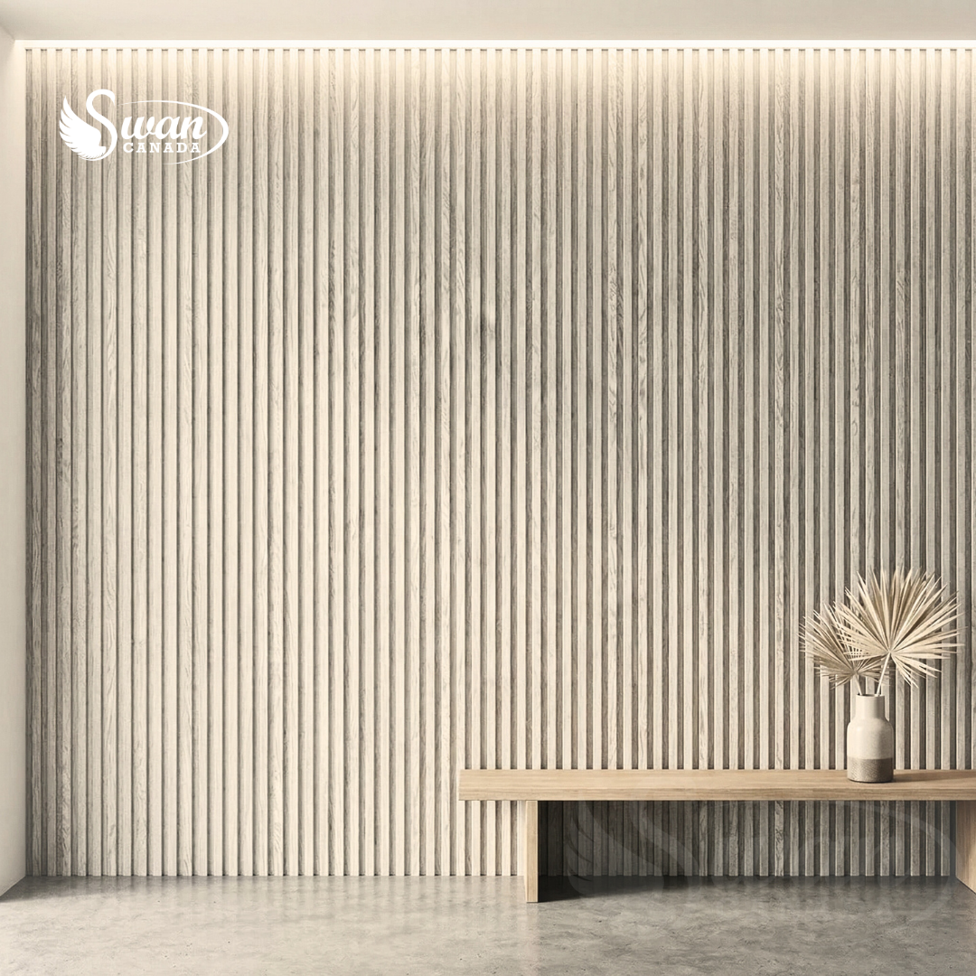 WPC Fluted Panels, WHITE OAK, 108in x 6.5in. 10 Panels