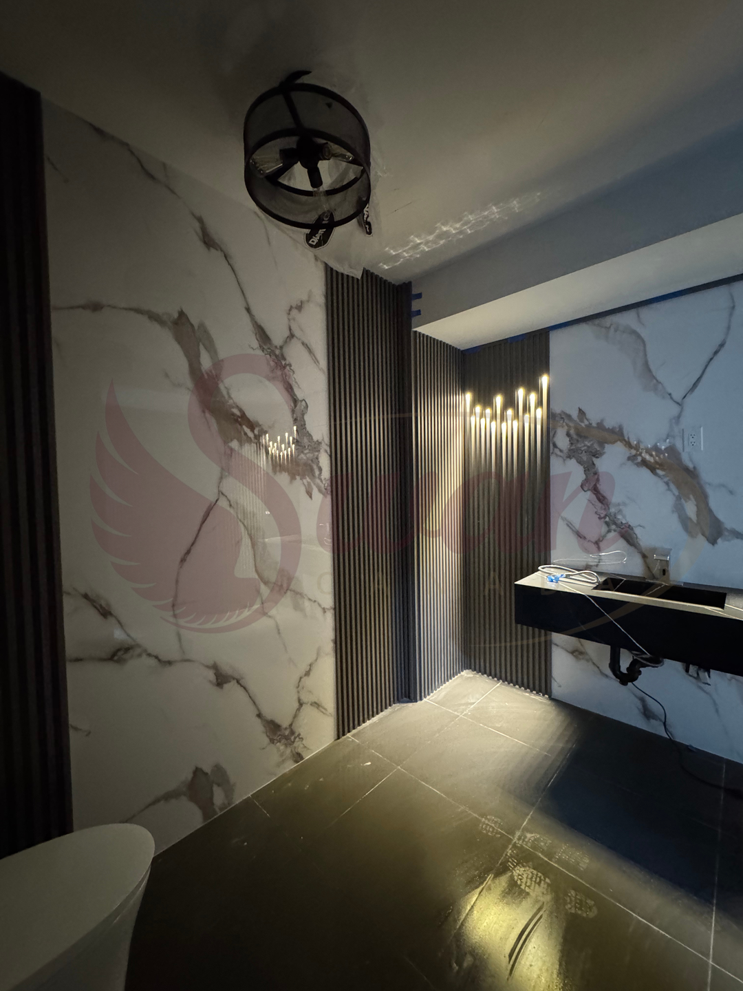 Feuilles de marbre UV, Twilight Gleam, 1 feuille, 4 x 9 pieds 