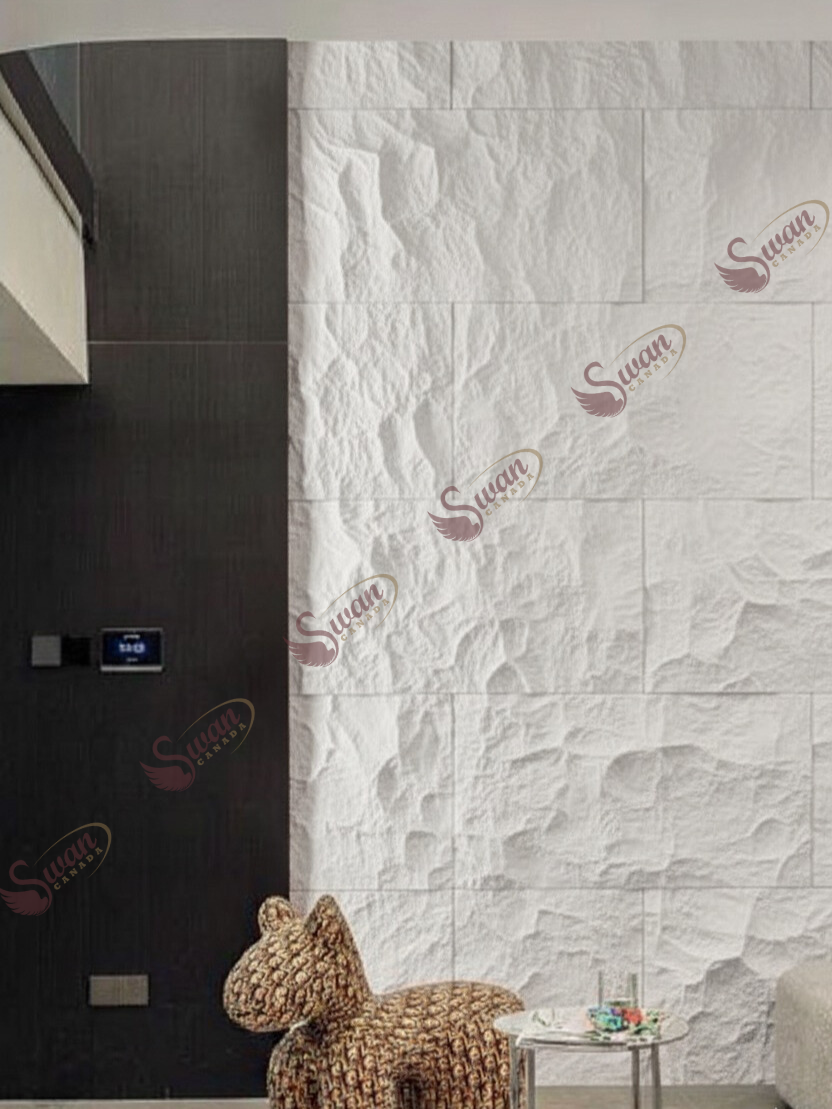 PU Faux Stone, Rough White Stone, 2 X 4 Feet, 6 Boards