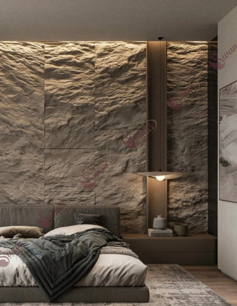 PU Faux Stone, Rough Grey Stone, 2 X 4 Feet, 6 Boards