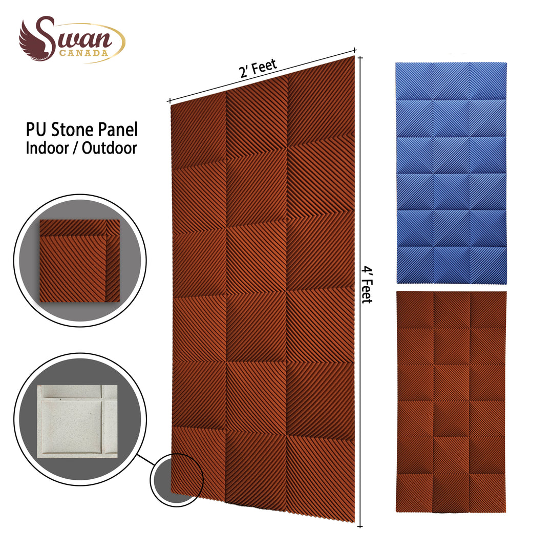 PU Faux Stone, Red Matrix Stone, 16 Boards, 2 X 4 Feet