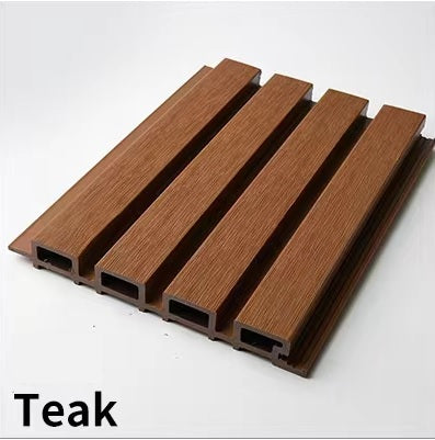 Outdoor WPC Fluted wall Panels, Teak, 5 Panels/box