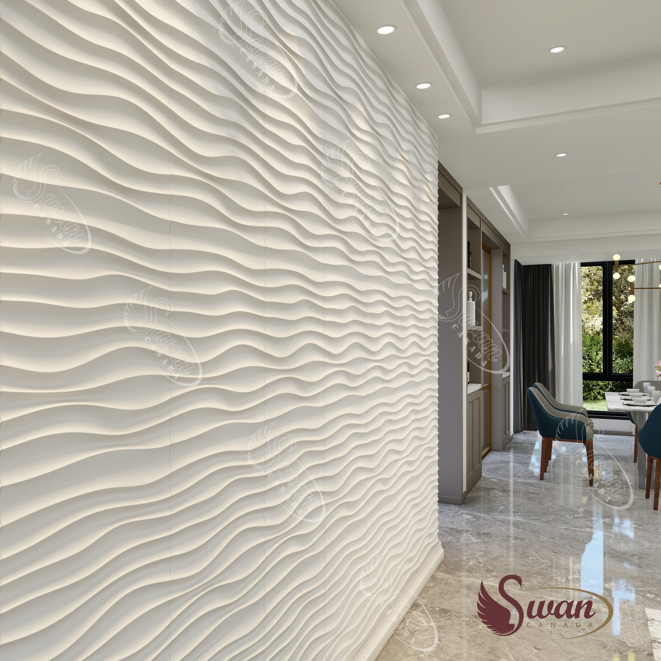 Wavy Wall PVC wall panels Swan Canada
