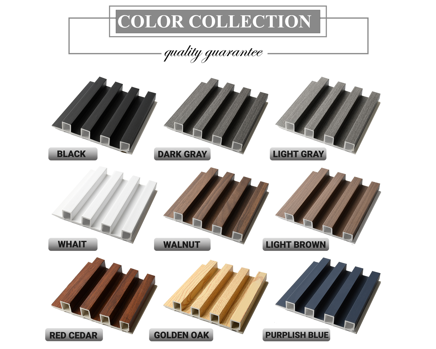WPC Fluted Panels, Walnut Brown, 10 Panels x 9 feet long. – Swan Canada