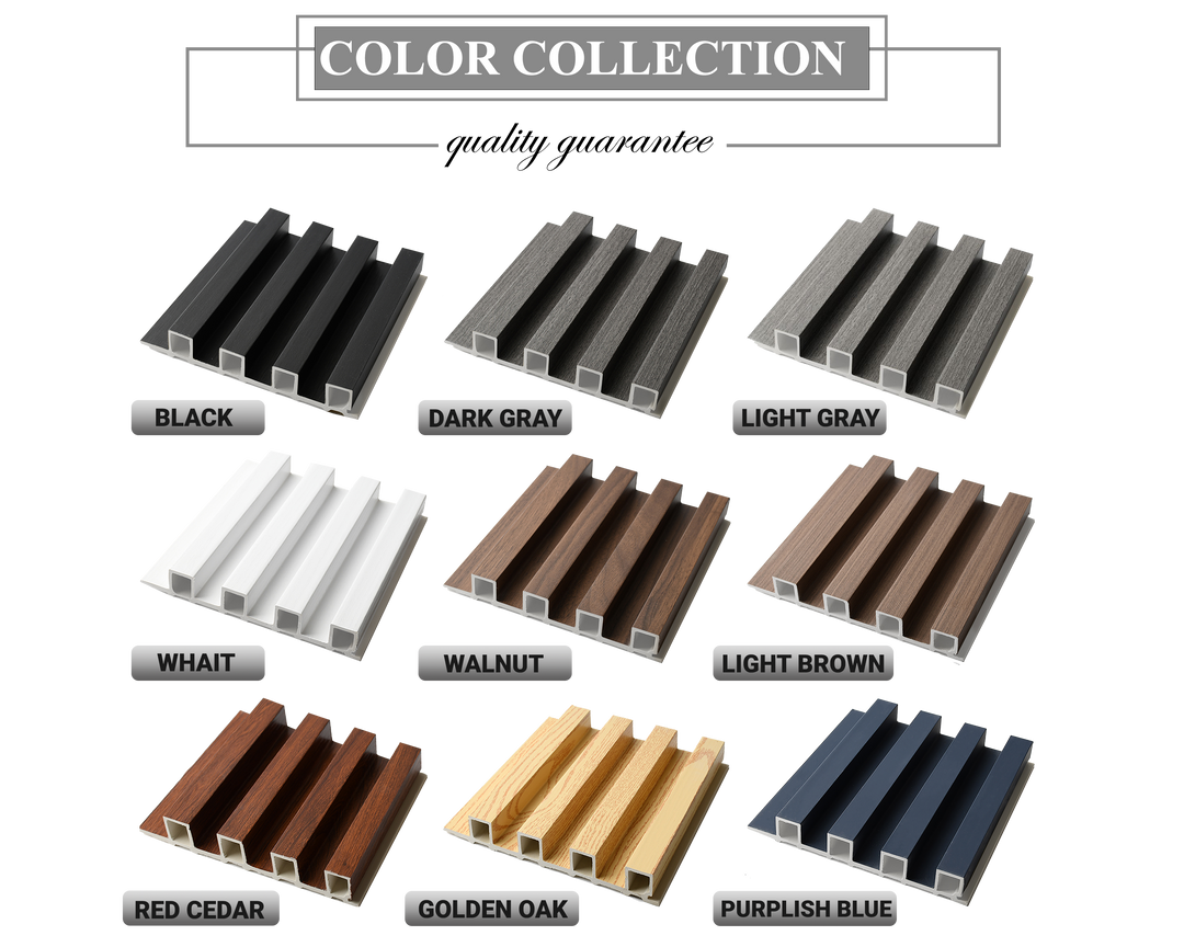 WPC Fluted Panels, White Color, 10 Panels x 9 feet long.