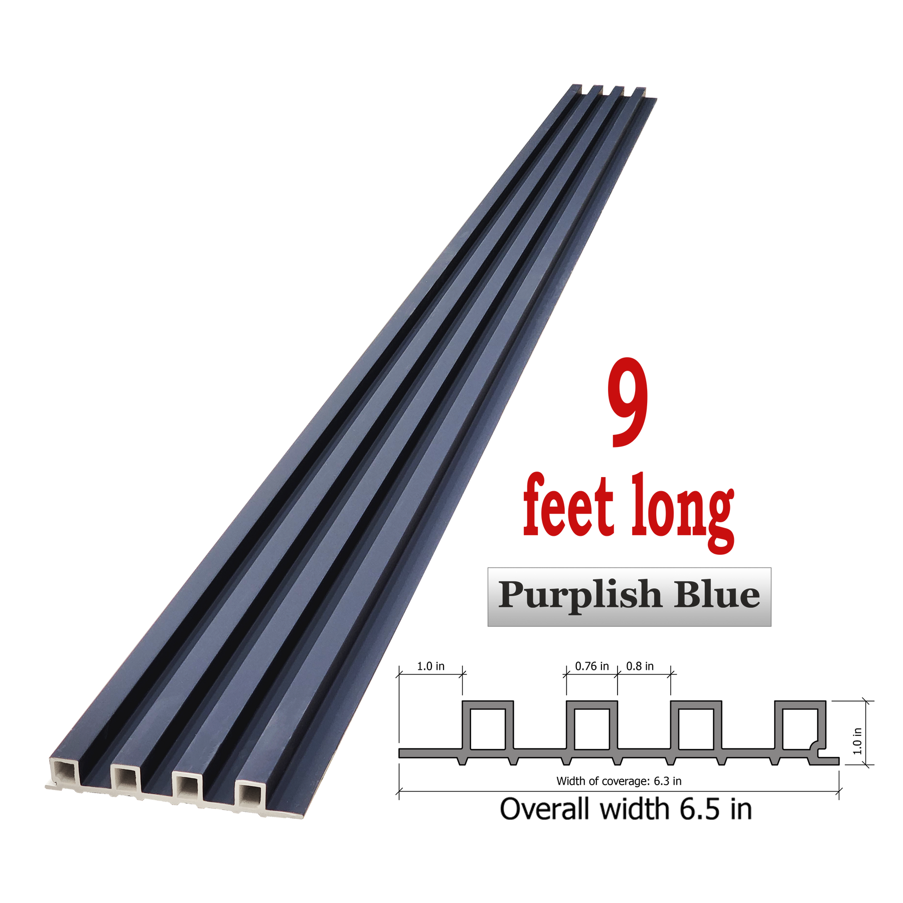 WPC Fluted Panels, Purplish Blue 10 Panels x 9 feet long. – Swan Canada