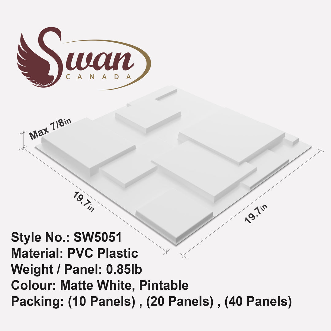 Panneaux muraux en PVC de style SQUARE 